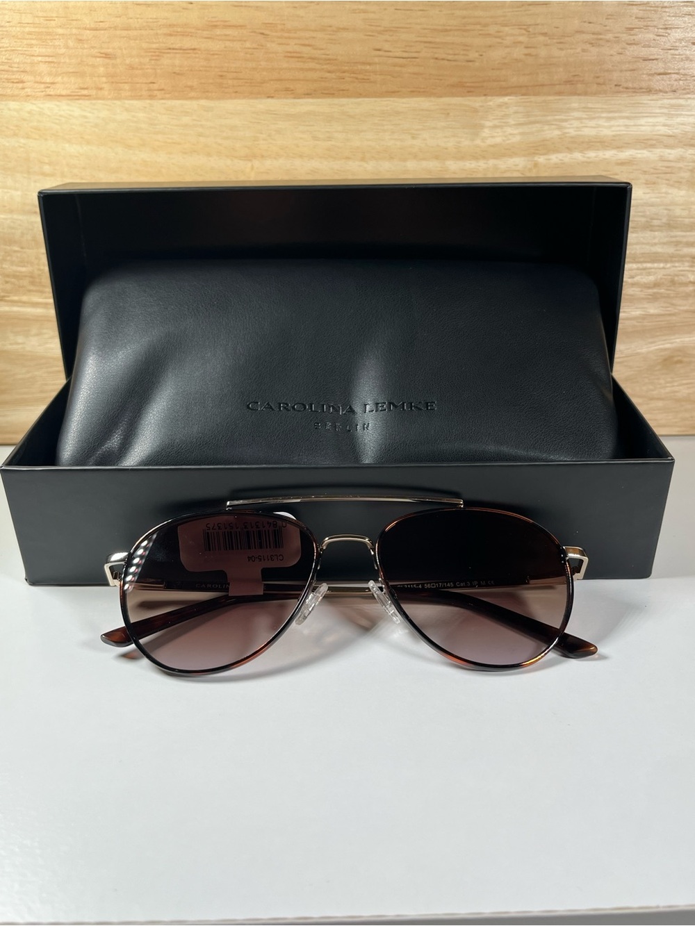 Brand New In Box Carolina Lemke Berlin Designer Sunglasses Demi Gold Style